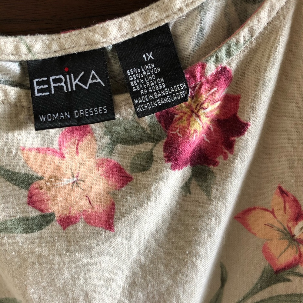 SOLD • linen floral tank dress - Picture 6 of 6